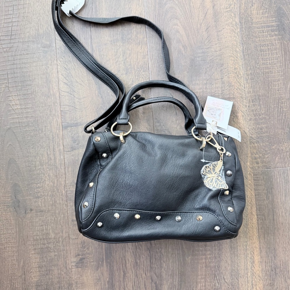 NWT Jessica Simpson Sarina Studded Satchel | Black - Picture 5 of 9